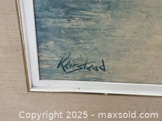 MaxSold Auction: Vintage Framed Artwork: &#34;Sundown, Otter Lake&#34; by Keirstead - Cobourg (Ontario, Canada) SELLER MANAGED Downsizing Online Auction - Burnham Street