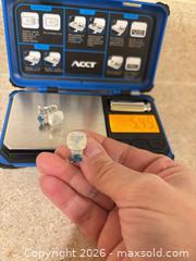 MaxSold Auction: 14k white gold , moonstone & blue topaz earrings  - Ottawa (Ontario, Canada) SELLER MANAGED Downsizing Online Auction - Jeanne Darc Boulevard North