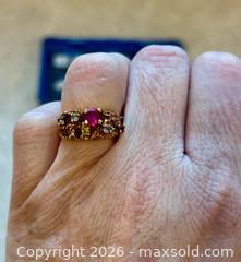 MaxSold Auction: 14k yellow gold family ring with asst coloured stones  - Ottawa (Ontario, Canada) SELLER MANAGED Downsizing Online Auction - Jeanne Darc Boulevard North