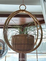 MaxSold Auction: Large Boho Rattan Wicker Hanging Planter plant NOT included  - Ottawa (Ontario, Canada) SELLER MANAGED Downsizing Online Auction - Jeanne Darc Boulevard North