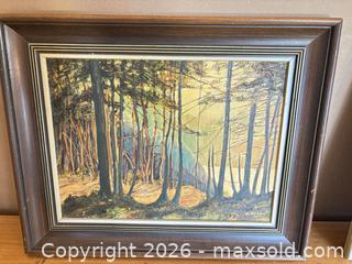 MaxSold Auction: Lot of two Signed Original Oil Painting on Canvas, Framed, Forest & Coastal - Ottawa (Ontario, Canada) SELLER MANAGED Downsizing Online Auction - Jeanne Darc Boulevard North