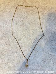 MaxSold Auction: Vintage Birks yellow Gold Filled chain with cage pearl pendant - Ottawa (Ontario, Canada) SELLER MANAGED Downsizing Online Auction - Jeanne Darc Boulevard North