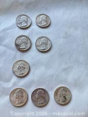 MaxSold Auction: Vintage United States Washington Quarters pre 1965 ( 90% silver) lot of 8 - Ottawa (Ontario, Canada) SELLER MANAGED Downsizing Online Auction - Jeanne Darc Boulevard North