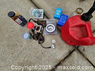 MaxSold Auction: Assorted Garage Hardware & Accessories Lot with Gas Can - Chesapeake (Virginia, USA) PARTNER MANAGED Downsizing Online Auction - River Arch Drive