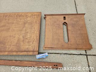 MaxSold Auction: Disassembled Wooden Desk, Medium Brown, 4–6 ft Top - Chesapeake (Virginia, USA) PARTNER MANAGED Downsizing Online Auction - River Arch Drive