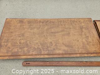 MaxSold Auction: Disassembled Wooden Desk, Medium Brown, 4–6 ft Top - Chesapeake (Virginia, USA) PARTNER MANAGED Downsizing Online Auction - River Arch Drive