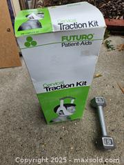 MaxSold Auction: FUTURO Cervical Traction Kit Over-Door w/ 5 lb Hex Dumbbell - Chesapeake (Virginia, USA) PARTNER MANAGED Downsizing Online Auction - River Arch Drive