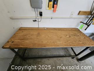 MaxSold Auction: Heavy-Duty Workbench / Utility Table, Wood Top, Steel Frame - Chesapeake (Virginia, USA) PARTNER MANAGED Downsizing Online Auction - River Arch Drive