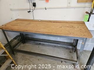 MaxSold Auction: Heavy-Duty Workbench / Utility Table, Wood Top, Steel Frame - Chesapeake (Virginia, USA) PARTNER MANAGED Downsizing Online Auction - River Arch Drive