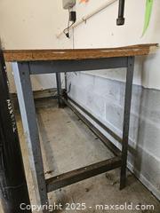 MaxSold Auction: Heavy-Duty Workbench / Utility Table, Wood Top, Steel Frame - Chesapeake (Virginia, USA) PARTNER MANAGED Downsizing Online Auction - River Arch Drive