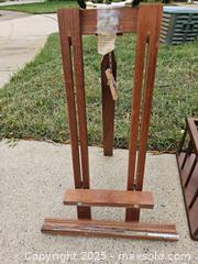 MaxSold Auction: Lot: Wood Easel + Magazine/Book Rack, Medium Brown - Chesapeake (Virginia, USA) PARTNER MANAGED Downsizing Online Auction - River Arch Drive