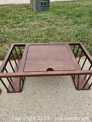 MaxSold Auction: Lot: Wood Easel + Magazine/Book Rack, Medium Brown - Chesapeake (Virginia, USA) PARTNER MANAGED Downsizing Online Auction - River Arch Drive