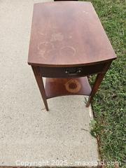 MaxSold Auction: Mersman Vintage Wooden Side/End Table with Drawer and Shelf - Chesapeake (Virginia, USA) PARTNER MANAGED Downsizing Online Auction - River Arch Drive