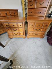 MaxSold Auction: Pair of Matching Wooden Nightstands with 3 Drawers Each - Chesapeake (Virginia, USA) PARTNER MANAGED Downsizing Online Auction - River Arch Drive