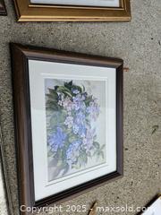 MaxSold Auction: Set of 4 Framed Floral Art Prints with Glass, Mixed Frames - Chesapeake (Virginia, USA) PARTNER MANAGED Downsizing Online Auction - River Arch Drive