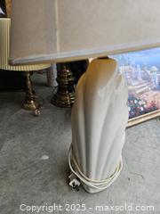 MaxSold Auction: Table Lamp with Pleated Shade and Twisted Lattice Metal Base - Chesapeake (Virginia, USA) PARTNER MANAGED Downsizing Online Auction - River Arch Drive