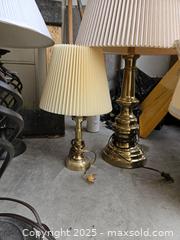 MaxSold Auction: Table Lamp with Pleated Shade and Twisted Lattice Metal Base - Chesapeake (Virginia, USA) PARTNER MANAGED Downsizing Online Auction - River Arch Drive