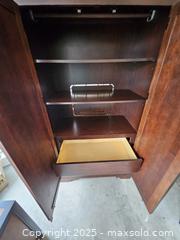 MaxSold Auction: Traditional Wood Media Armoire/TV Cabinet, Dark Brown - Chesapeake (Virginia, USA) PARTNER MANAGED Downsizing Online Auction - River Arch Drive