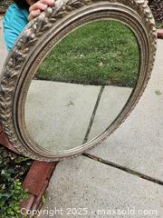 MaxSold Auction: Vintage Ornate Oval Wall Mirror, Antique Gold Wood Frame - Chesapeake (Virginia, USA) PARTNER MANAGED Downsizing Online Auction - River Arch Drive