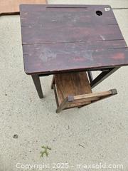 MaxSold Auction: Vintage Schoolhouse Solid Wood Desk & Chair Set, Dark Mahogany - Chesapeake (Virginia, USA) PARTNER MANAGED Downsizing Online Auction - River Arch Drive