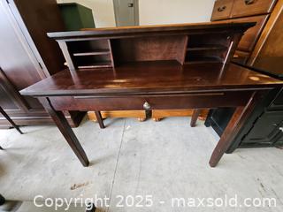 MaxSold Auction: Wood Writing Desk with Removable Hutch and Drop-Front Keyboard Tray - Chesapeake (Virginia, USA) PARTNER MANAGED Downsizing Online Auction - River Arch Drive