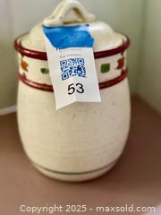 MaxSold Auction: Saratoga Treasure Craft USA  Pottery Vintage Storage/Cookie Jar - Los Angeles (California, USA) SELLER MANAGED Reseller Online Auction -  Devonshire Street