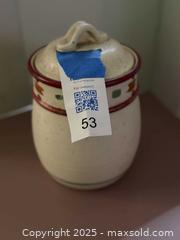 MaxSold Auction: Saratoga Treasure Craft USA  Pottery Vintage Storage/Cookie Jar - Los Angeles (California, USA) SELLER MANAGED Reseller Online Auction -  Devonshire Street