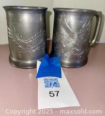 MaxSold Auction: Two Vintage Lonkee Swatow Pewter Stein Mugs with Etched Dragons and Glass Bottoms - Los Angeles (California, USA) SELLER MANAGED Reseller Online Auction -  Devonshire Street