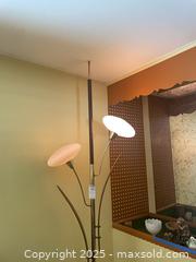 MaxSold Auction: MCM Floral Tension Pole Lamp, Wood and Chrome, 93” - Reisterstown (Maryland, USA) PARTNER MANAGED Estate Sale Online Auction - Nicodemus Road