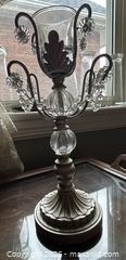 MaxSold Auction: Antiqued Gold Victorian-Style Metal & Glass Tabletop Candelabra - Hamilton (Ontario, Canada) SELLER MANAGED Downsizing Online Auction - Cameron Avenue South