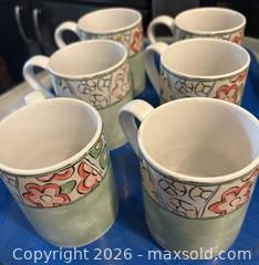 MaxSold Auction: Corelle Coordinates Stoneware Mugs Green Floral Band, Set of 6 - Hamilton (Ontario, Canada) SELLER MANAGED Downsizing Online Auction - Cameron Avenue South