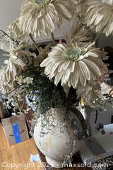 MaxSold Auction: Cream Ceramic/Stoneware Urn with Faux Floral Arrangement - Hamilton (Ontario, Canada) SELLER MANAGED Downsizing Online Auction - Cameron Avenue South