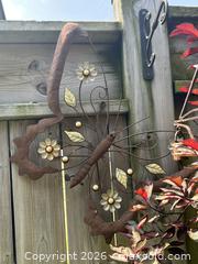 MaxSold Auction: Decorative Metal Butterfly Wall Art - Rust Brown with Floral Accents - Hamilton (Ontario, Canada) SELLER MANAGED Downsizing Online Auction - Cameron Avenue South
