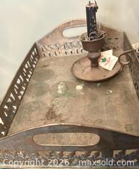 MaxSold Auction: Decorative Metal Serving Tray with Pierced Sides - Hamilton (Ontario, Canada) SELLER MANAGED Downsizing Online Auction - Cameron Avenue South
