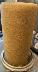 MaxSold Auction: Gold Caramel Flocked Glitter Decorative Pillar Candle - Hamilton (Ontario, Canada) SELLER MANAGED Downsizing Online Auction - Cameron Avenue South