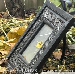 MaxSold Auction: Large Ornate Wood-Framed Wall Mirror, Dark Grey/Black - Hamilton (Ontario, Canada) SELLER MANAGED Downsizing Online Auction - Cameron Avenue South