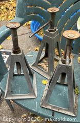 MaxSold Auction: Lot of 3 Cast Metal Automotive Jack Stands - Hamilton (Ontario, Canada) SELLER MANAGED Downsizing Online Auction - Cameron Avenue South