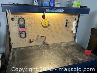 MaxSold Auction: Mastercraft Workbench with Pegboard and Overhead Light - Hamilton (Ontario, Canada) SELLER MANAGED Downsizing Online Auction - Cameron Avenue South