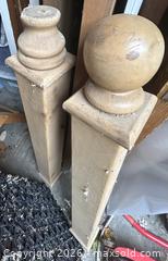 MaxSold Auction: Pair of Solid Wood Newel/Bed Posts with Turned Finials - Hamilton (Ontario, Canada) SELLER MANAGED Downsizing Online Auction - Cameron Avenue South