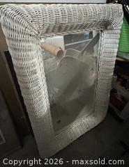 MaxSold Auction: Portrait Wall Mirror with Off-White Wicker Frame - Hamilton (Ontario, Canada) SELLER MANAGED Downsizing Online Auction - Cameron Avenue South