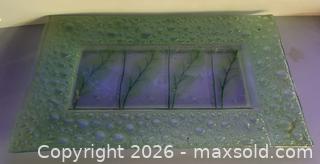 MaxSold Auction: Rectangular Seafoam Glass Decorative Tray with Botanical Motif - Hamilton (Ontario, Canada) SELLER MANAGED Downsizing Online Auction - Cameron Avenue South