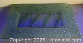 MaxSold Auction: Rectangular Seafoam Glass Decorative Tray with Botanical Motif - Hamilton (Ontario, Canada) SELLER MANAGED Downsizing Online Auction - Cameron Avenue South