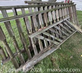 MaxSold Auction: Wood Porch Railing Sections with Turned Balusters — 3 Sections - Hamilton (Ontario, Canada) SELLER MANAGED Downsizing Online Auction - Cameron Avenue South