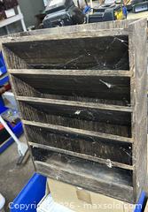 MaxSold Auction: Wooden Dark Brown 5-Compartment Shelf Mail Organizer - Hamilton (Ontario, Canada) SELLER MANAGED Downsizing Online Auction - Cameron Avenue South