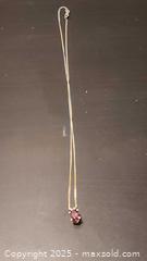 MaxSold Auction: 14k gold chain with red stone pendent  - Elgin (Ontario, Canada) SELLER MANAGED Estate Sale Online Auction - Main