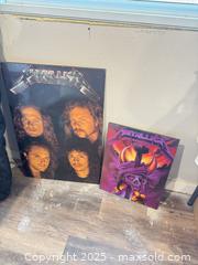 MaxSold Auction: Two retro wooden metallica posters  - Elgin (Ontario, Canada) SELLER MANAGED Estate Sale Online Auction - Main Street