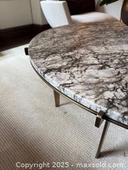 MaxSold Auction: Brass and Marble Round Table.  Like new.  - Toronto (Ontario, Canada) SELLER MANAGED Downsizing Online Auction -  Chestnut Park Road