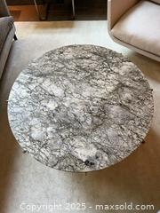 MaxSold Auction: Brass and Marble Round Table.  Like new.  - Toronto (Ontario, Canada) SELLER MANAGED Downsizing Online Auction -  Chestnut Park Road