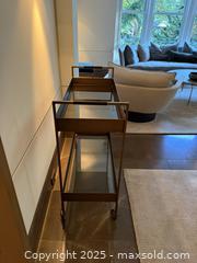 MaxSold Auction: Crate and Barrel Libations Brass Bar Cart.  Like new.    - Toronto (Ontario, Canada) SELLER MANAGED Downsizing Online Auction -  Chestnut Park Road
