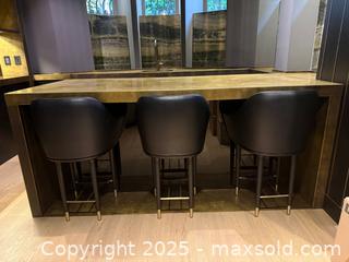 MaxSold Auction: Custom Leather Oak and Brass Bar Stools - Toronto (Ontario, Canada) SELLER MANAGED Downsizing Online Auction -  Chestnut Park Road